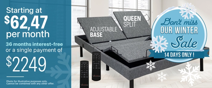 Adjustable bed starting at $37.45 per month.